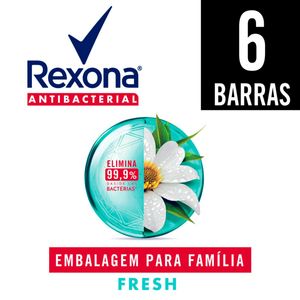 Sabonete Rexona Antibacterial Fresh 84g c/ 6 Unid Embalagem Família