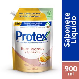 Sabonete Líquido p/ Mãos Antibacteriano Protex Nutri Protect Vitamina E Refil 900ml Super Econômico