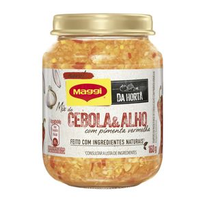 Tempero Maggi Da Horta Pasta Cebola e Alho Com Pimenta VermelhaVidro160g