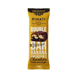 Barra de Nuts Pinati Double Banana, Amendoim e Chocolate Meio Amargo 35g