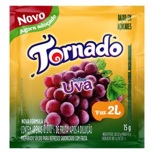 Refresco em Pó Tornado Uva Pacote 15g