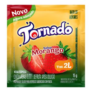 Refresco em Pó Tornado Morango Pacote 15g