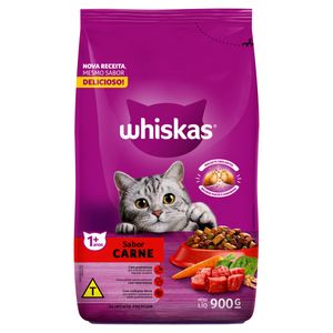 Alimento p/ Gatos Whiskas Premium Adultos 1+ Carne 900g