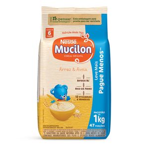 Cereal Infantil Mucilon Arroz & Aveia Pacote Leve Mais Pague Menos 1kg