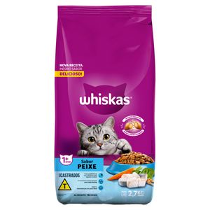 Alimento p/ Gatos Castrados Adultos 1+ Whiskas Peixe 2.7Kg