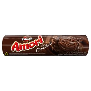 Biscoito Richester Amori Chocolate Recheio Chocolate Pacote 125g