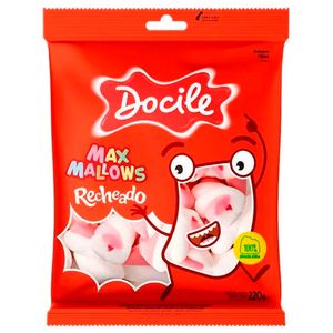 Maxmallows Docile Recheado Baunilha Rosa e Branco 220g