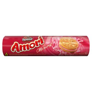 Biscoito Richester Amori Recheio Morango Pacote 125g