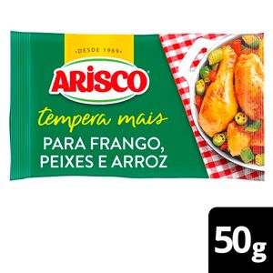 Tempero Pó Arisco Tempera Mais p/ Frango, Peixes e Arroz Pacote 50g c/ 10 Unid