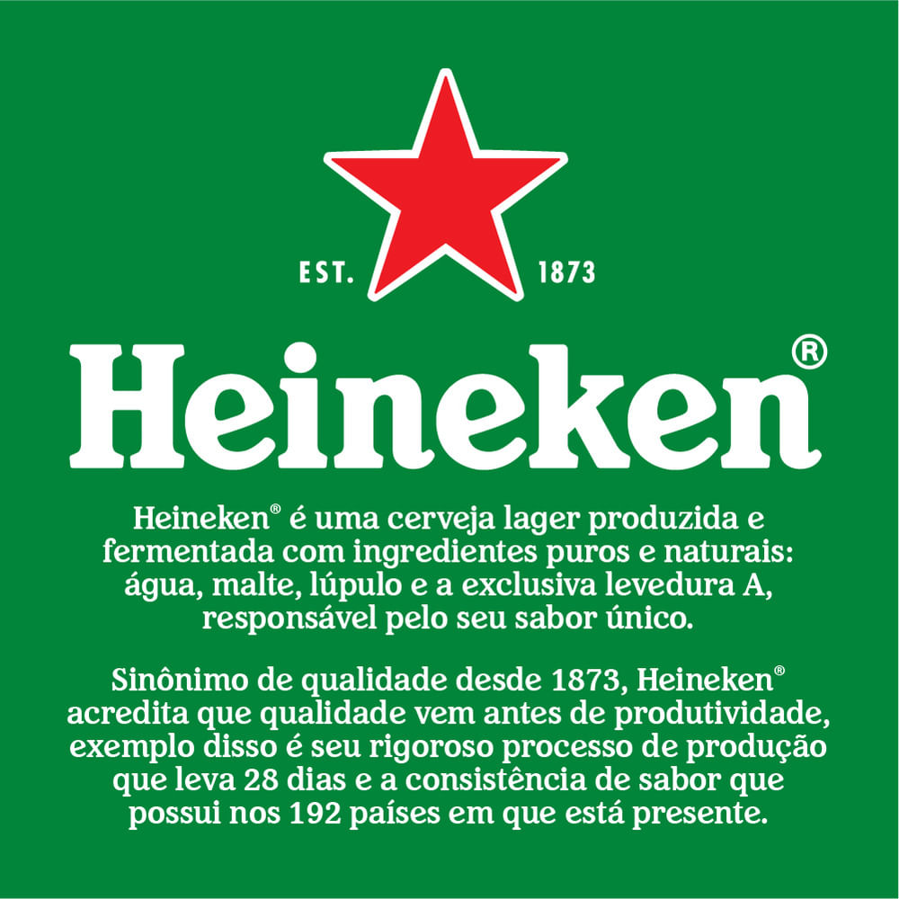 Cerveja Heineken Garrafa 330ml, Convencional