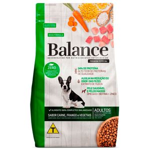 Alimento p/ Cães Balance Adultos Raças Pequenaa Carne/Frango e Vegetais Pouch 2.7Kg