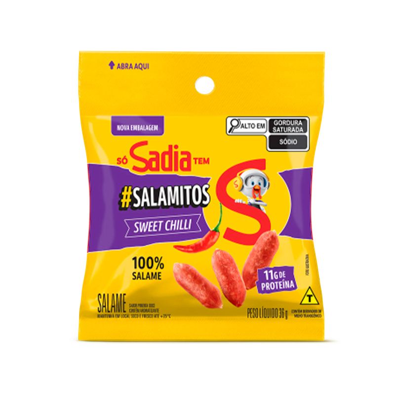Salamito Sadia Snack Sweet Chili 36g, Salame