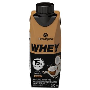 Bebida Láctea UHT Piracanjuba Whey 15g Proteínas Zero Lactose Coco Caixa 250ml