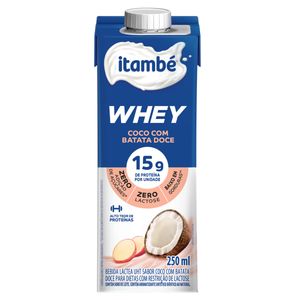 Bebida Láctea UHT Itambé Whey Zero Lactose Coco c/ Batata Doce Caixa 250ml