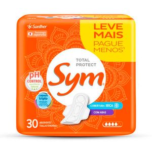 Absorvente Sym c/ Abas Suave c/ 30 Unid Leve + Pague -