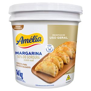 Margarina Amélia Profissional C/ Sal 50% De Gordura Uso Geral Balde 14Kg