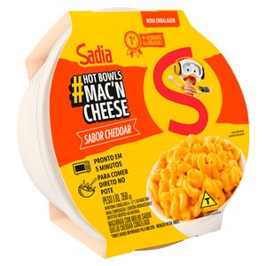 Macn Cheese Cheddar Sadia Hot Bowls Pote 300g