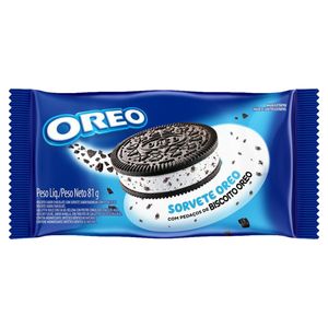 Sorvete Oreo Baunilha c/ Biscoito de Chocolate Pacote 81g