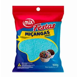 Confeito Miçanga Mix Festas Azul e Branco 100g