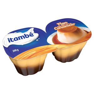 Sobremesa Láctea Flan Itambé Calda Caramelo Bandeja 200g c/ 2 Unid