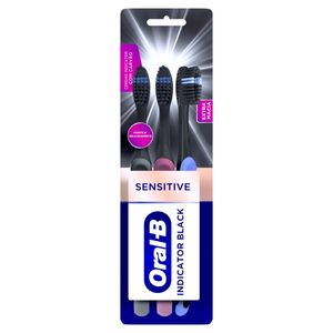 Escova Dental Oral-B Pro-Saúde Extramacia Sensitive Indicator Blackc/3Unid