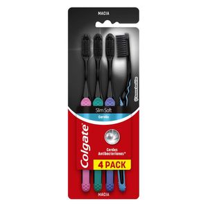 Escova Dental Colgate Macia Cerdas c/ Infusão Carvão c/4 Unid