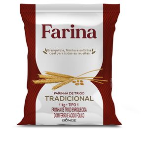 Farinha de Trigo Farina Tradicional Tipo 1 Pacote 1Kg