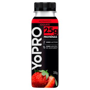 Iogurte Yopro Parcialmente Desnatado Morango Diet Zero Lactose Frasco250g