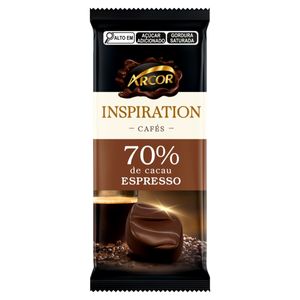 Chocolate Arcor Inspiration Cafés 70% Cacau Espresso Pacote 80g