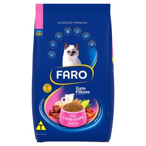 Alimento p/ Gatos Faro Filhote Carne e Leite Pacote 900g