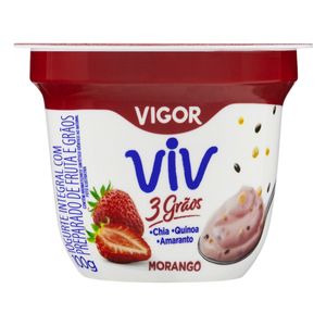 Iogurte Vigor Viv 3 Grãos Morango Pote 100g