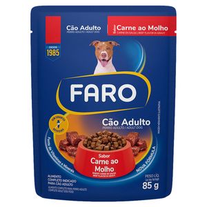 Alimento p/ Cães Faro Adultos Carne ao Molho Sachê 85g