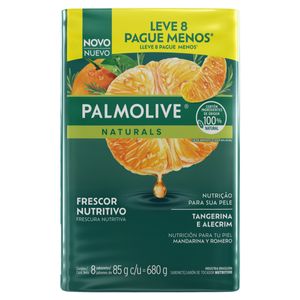 Sabonete em Barra Palmolive Naturals Frescor Nutritivo Tangerina e Alecrim 680g c/ 8 Unid