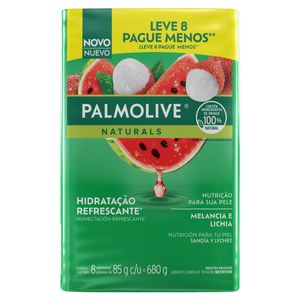 Sabonete em Barra Palmolive Naturals Hidratação Refrescante Melancia e Lichia 680g c/ 8 Unid