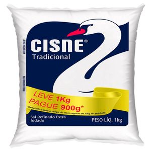 Sal Refinado Cisne Leve 1Kg Pague 900g