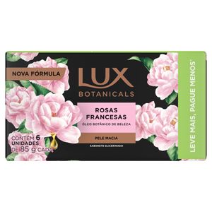 Sabonete em Barra Lux Botanicals de Glicerina Rosas Francesas 85g c/ 6 Unid Leve + Pague -