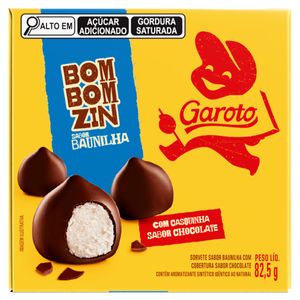 Sorvete Garoto Bombomzin Baunilha Cobertura Chocolate Caixa 82.5g